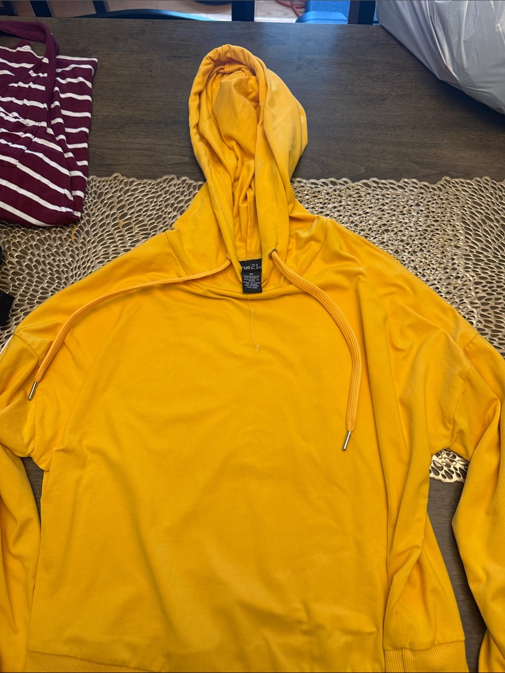 Rue21 Bright Yellow Hooded Sweatshirt
